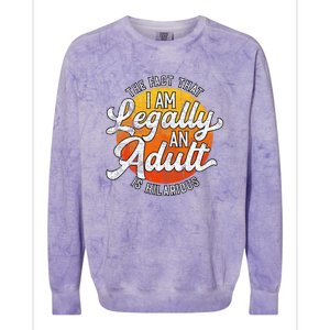 18th Birthday Legally Adult Funny Birthday Colorblast Crewneck Sweatshirt