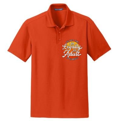 18th Birthday Legally Adult Funny Birthday Dry Zone Grid Polo