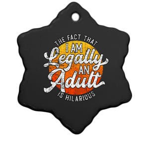 18th Birthday Legally Adult Funny Birthday Ceramic Star Ornament