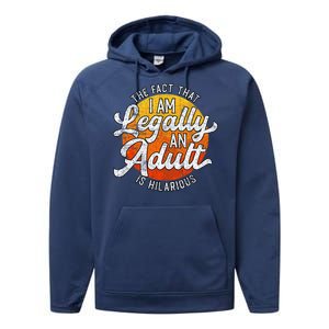 18th Birthday Legally Adult Funny Birthday Performance Fleece Hoodie