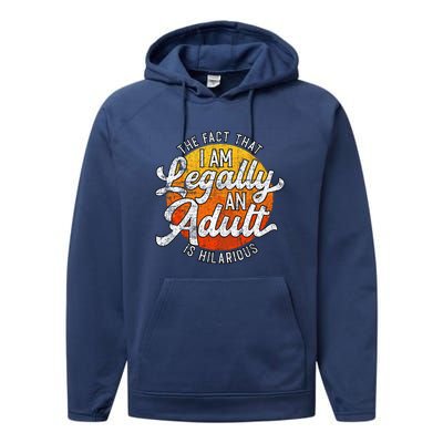 18th Birthday Legally Adult Funny Birthday Performance Fleece Hoodie