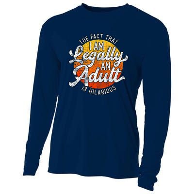 18th Birthday Legally Adult Funny Birthday Cooling Performance Long Sleeve Crew