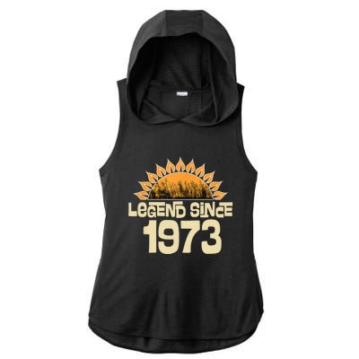 1973 Birthday Legend Since Retro Vintage Ladies PosiCharge Tri-Blend Wicking Draft Hoodie Tank