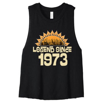 1973 Birthday Legend Since Retro Vintage Women's Racerback Cropped Tank