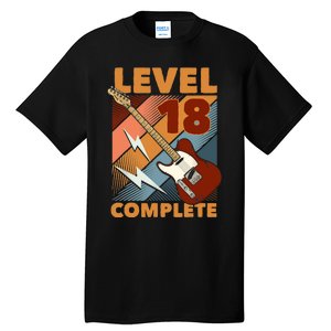 18th Birthday Level 18 Complete Complete EGuitar Music Tall T-Shirt