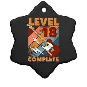 18th Birthday Level 18 Complete Complete EGuitar Music Ceramic Star Ornament