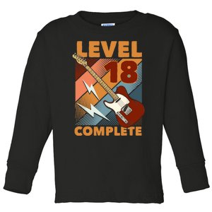 18th Birthday Level 18 Complete Complete EGuitar Music Toddler Long Sleeve Shirt