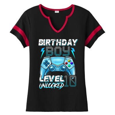 10Th Birthday  Level 10 Unlocked Awesome Since 2012 Gamer Ladies Halftime Notch Neck Tee