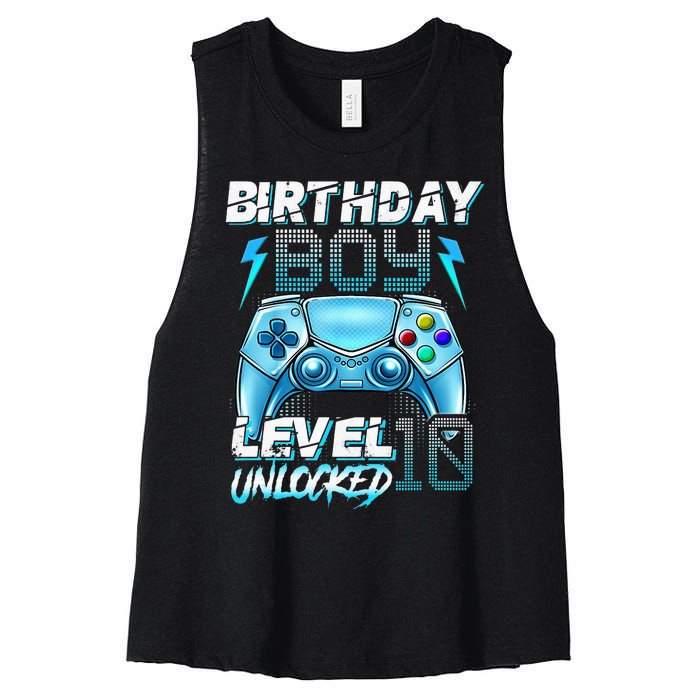 10Th Birthday  Level 10 Unlocked Awesome Since 2012 Gamer Women's Racerback Cropped Tank