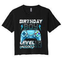 10Th Birthday  Level 10 Unlocked Awesome Since 2012 Gamer Women's Crop Top Tee