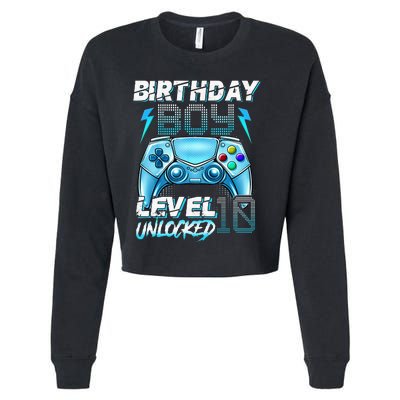 10Th Birthday  Level 10 Unlocked Awesome Since 2012 Gamer Cropped Pullover Crew