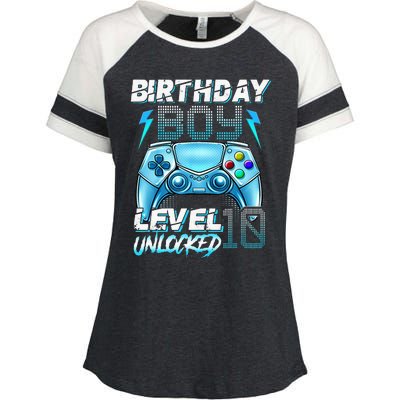 10Th Birthday  Level 10 Unlocked Awesome Since 2012 Gamer Enza Ladies Jersey Colorblock Tee