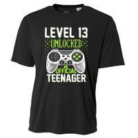 13th Birthday Level 13 Unlocked Funny Teenager Game Cooling Performance Crew T-Shirt