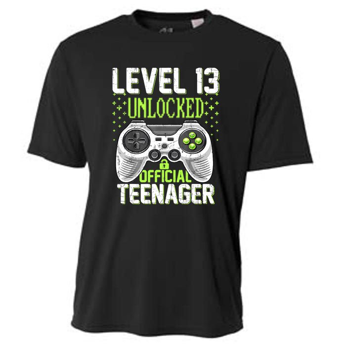 13th Birthday Level 13 Unlocked Funny Teenager Game Cooling Performance Crew T-Shirt