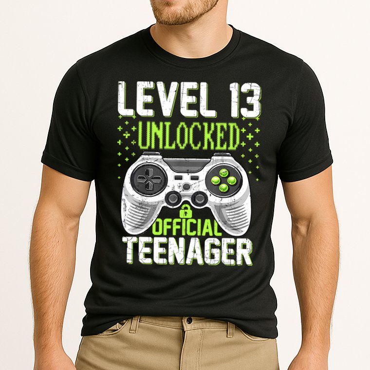 13th Birthday Level 13 Unlocked Funny Teenager Game Cooling Performance Crew T-Shirt