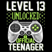 13th Birthday Level 13 Unlocked Funny Teenager Game Cooling Performance Crew T-Shirt