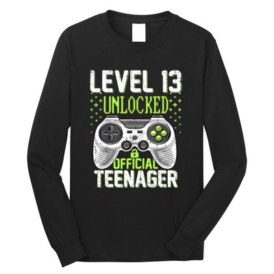 13th Birthday Level 13 Unlocked Funny Teenager Game Long Sleeve Shirt