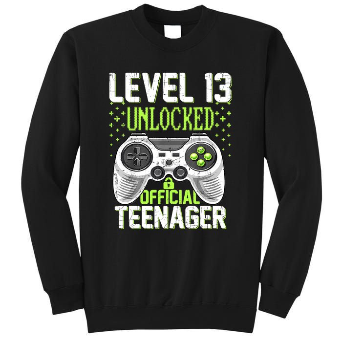 13th Birthday Level 13 Unlocked Funny Teenager Game Sweatshirt