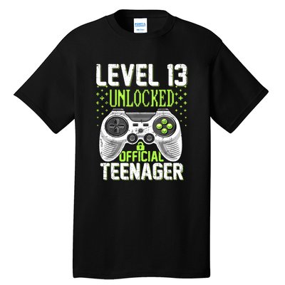 13th Birthday Level 13 Unlocked Funny Teenager Game Tall T-Shirt