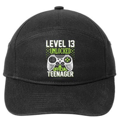 13th Birthday Level 13 Unlocked Funny Teenager Game 7-Panel Snapback Hat