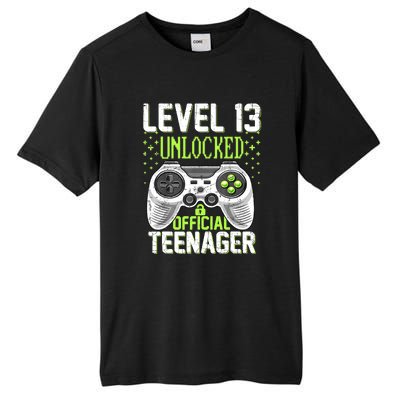 13th Birthday Level 13 Unlocked Funny Teenager Game Tall Fusion ChromaSoft Performance T-Shirt