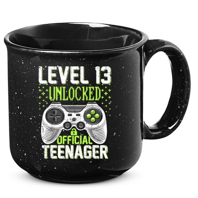 13th Birthday Level 13 Unlocked Funny Teenager Game 15oz Campfire Ceramic Mug