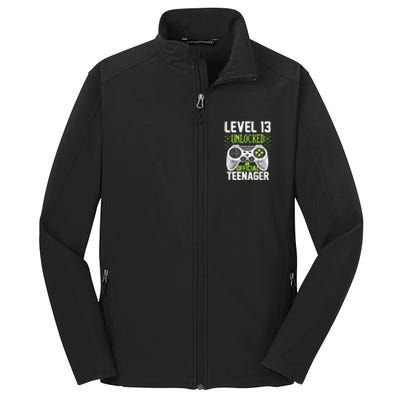 13th Birthday Level 13 Unlocked Funny Teenager Game Core Soft Shell Jacket