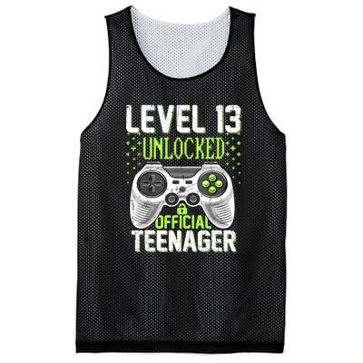 13th Birthday Level 13 Unlocked Funny Teenager Game Mesh Reversible Basketball Jersey Tank