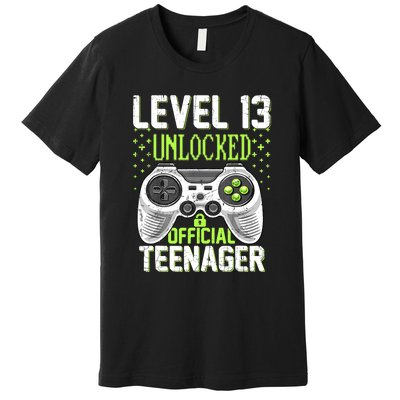 13th Birthday Level 13 Unlocked Funny Teenager Game Premium T-Shirt