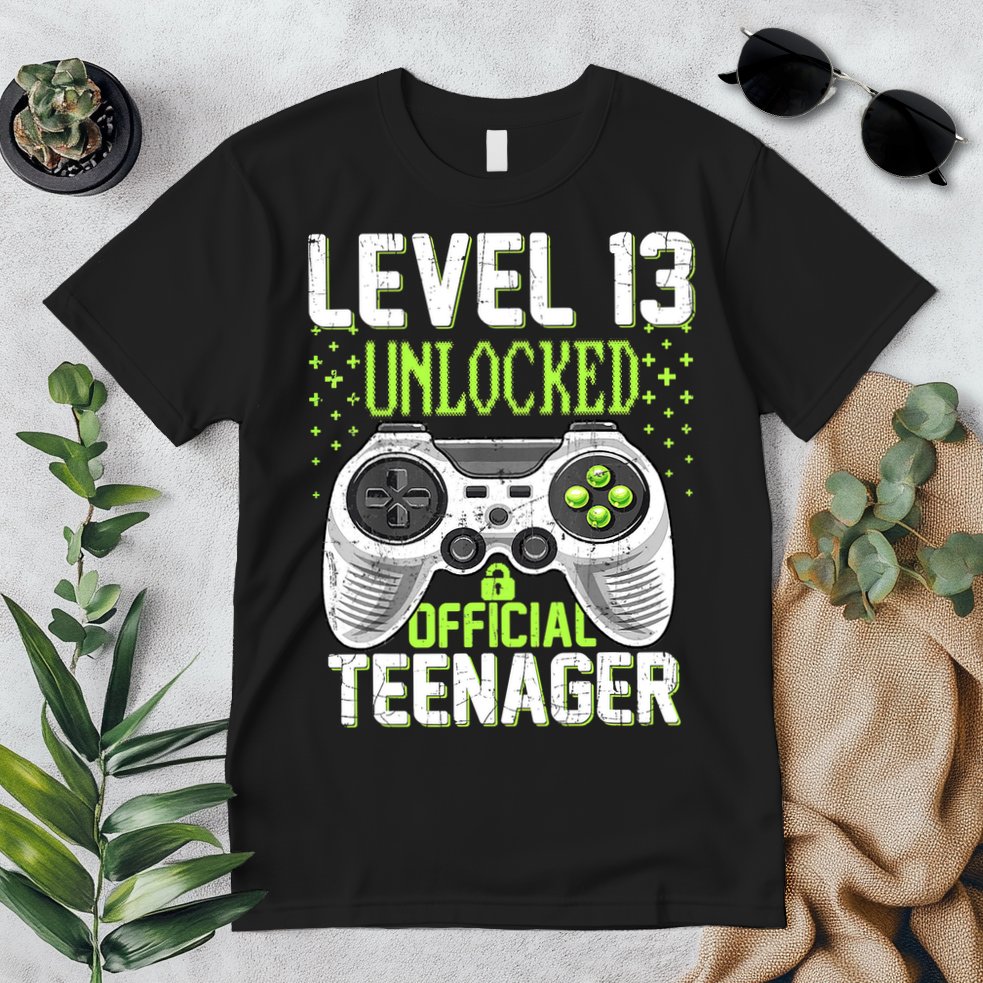 13th Birthday Level 13 Unlocked Funny Teenager Game Premium T-Shirt