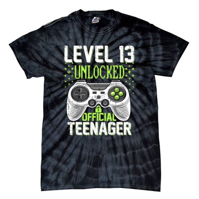 13th Birthday Level 13 Unlocked Funny Teenager Game Tie-Dye T-Shirt