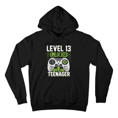 13th Birthday Level 13 Unlocked Funny Teenager Game Tall Hoodie