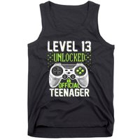 13th Birthday Level 13 Unlocked Funny Teenager Game Tank Top