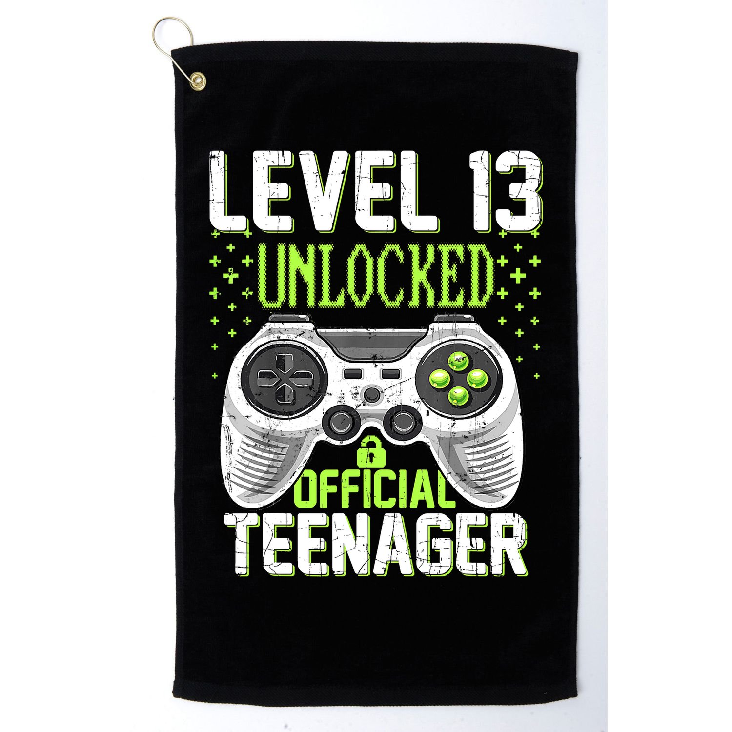 13th Birthday Level 13 Unlocked Funny Teenager Game Golf Towel