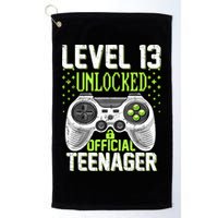 13th Birthday Level 13 Unlocked Funny Teenager Game Golf Towel