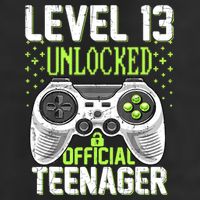 13th Birthday Level 13 Unlocked Funny Teenager Game Golf Towel