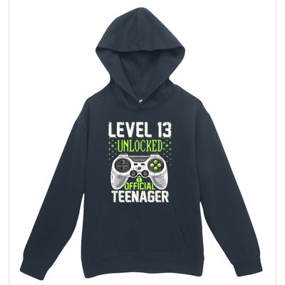 13th Birthday Level 13 Unlocked Funny Teenager Game Urban Pullover Hoodie