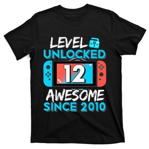 12Th Birthday  Level 12 Unlocked Awesome 2010 Video Gamer T-Shirt