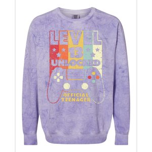 13th Birthday . Level 13 Unlocked, Nager Colorblast Crewneck Sweatshirt