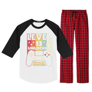 13th Birthday . Level 13 Unlocked, Nager Raglan Sleeve Pajama Set