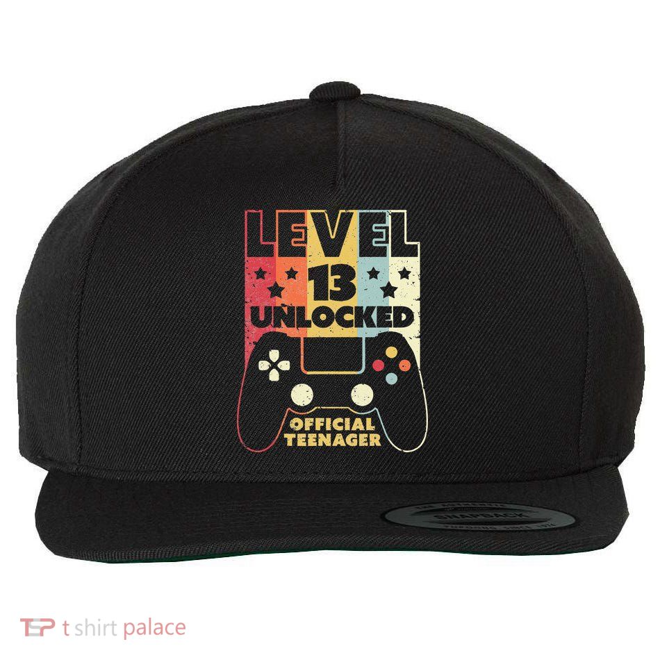 13th Birthday . Level 13 Unlocked, Nager Wool Snapback Cap