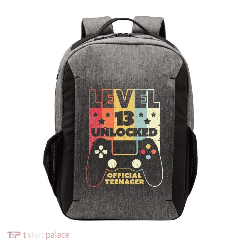 13th Birthday . Level 13 Unlocked, Nager Vector Backpack
