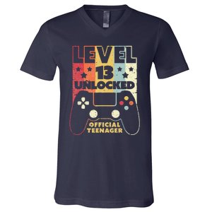 13th Birthday . Level 13 Unlocked, Nager V-Neck T-Shirt