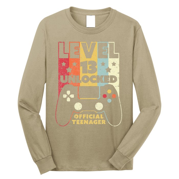 13th Birthday . Level 13 Unlocked, Nager Long Sleeve Shirt