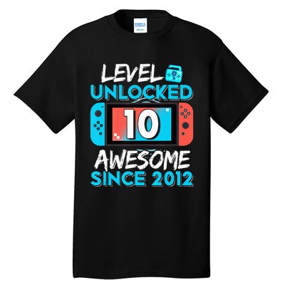 10Th Birthday  Level 10 Unlocked Awesome 2012 Video Gamer Tall T-Shirt