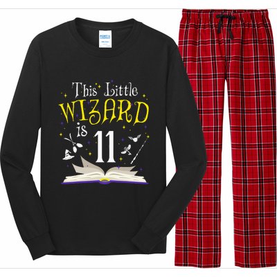 11th Bday Magic Wizard 11 Year Old Birthday Matching Family Long Sleeve Pajama Set