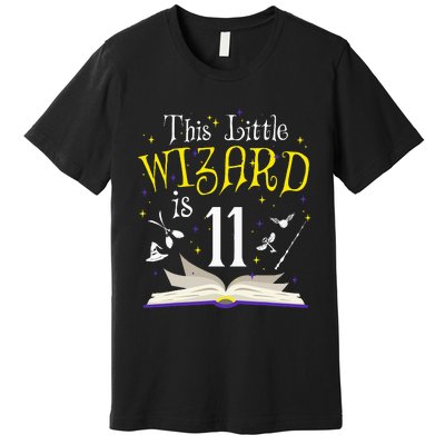 11th Bday Magic Wizard 11 Year Old Birthday Matching Family Premium T-Shirt