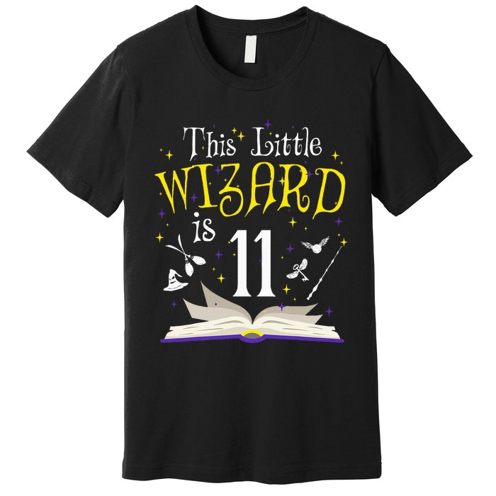 11th Bday Magic Wizard 11 Year Old Birthday Matching Family Premium T-Shirt