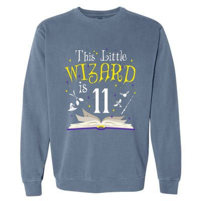 11th Bday Magic Wizard 11 Year Old Birthday Matching Family Garment-Dyed Sweatshirt