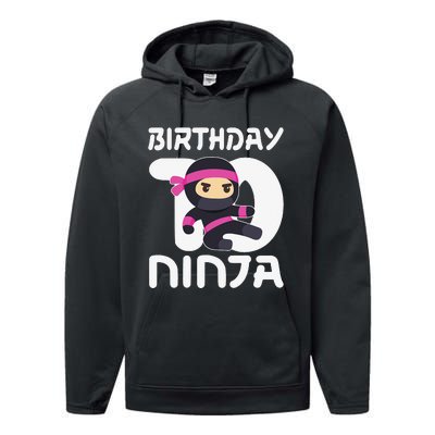 10th Birthday Ninja Ten 10 Year Old Performance Fleece Hoodie